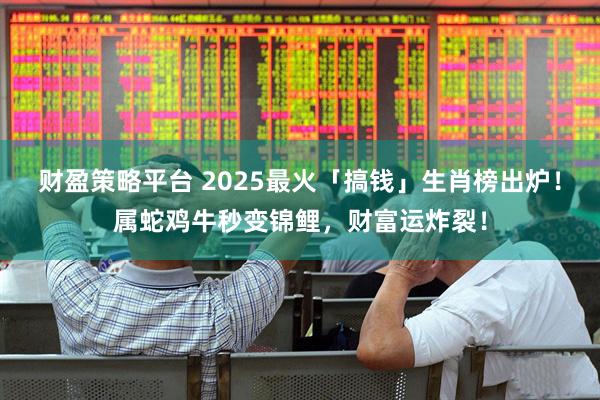 财盈策略平台 2025最火「搞钱」生肖榜出炉！属蛇鸡牛秒变锦鲤，财富运炸裂！